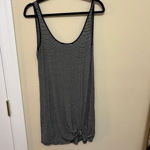 Open back striped t shirt dress